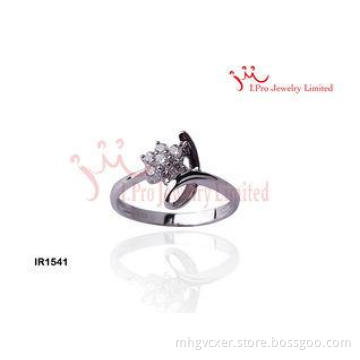 Prong Setting 925 Sterling Silver CZ Wedding Rings For Marr